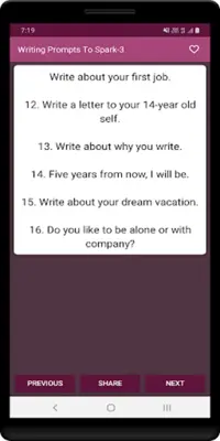 Writing Prompts (Challenge) android App screenshot 0