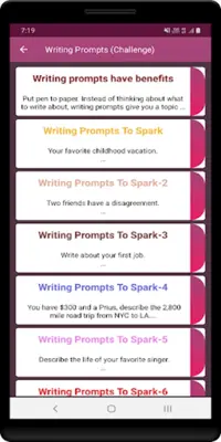 Writing Prompts (Challenge) android App screenshot 1